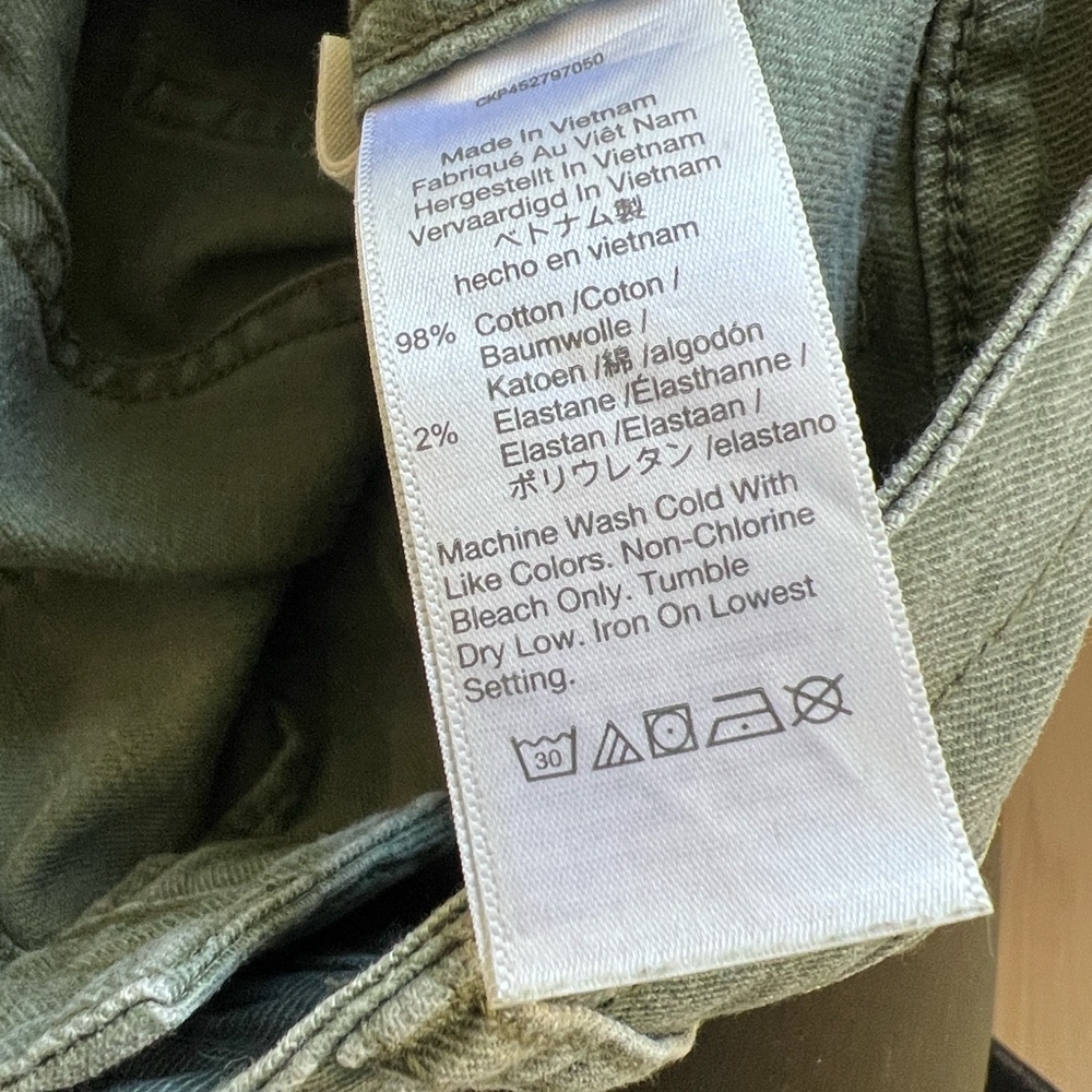 Madewell Sage Green Cargo Jeans Straight Leg Pants Sz 28 - Picture 5 of 17